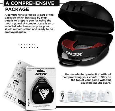 Капа RDX MOUTH GUARD JUNIOR чорний, червоний One Size GGS-3GRJ