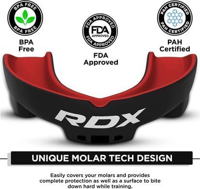 Капа RDX MOUTH GUARD JUNIOR чорний, червоний One Size GGS-3GRJ