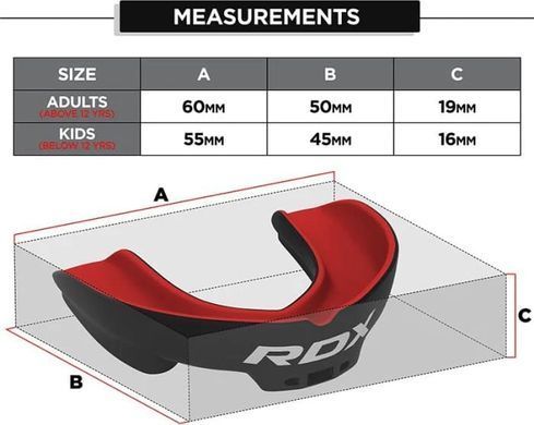 Капа RDX MOUTH GUARD JUNIOR чорний, червоний One Size GGS-3GRJ