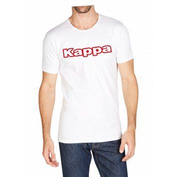Футболка Kappa T-shirt Mezza Manica Girocollo con stampa logo pet білий Чол  K1335 Bianco