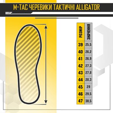 Черевики тактичні M-Tac Alligator розмір 45 30801005-45