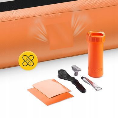 Гімнастична доріжка мат надувний AirTrack 4FIZJO Air Track Mat 500 x 100 x 15 см White/Orange 5907739311795
