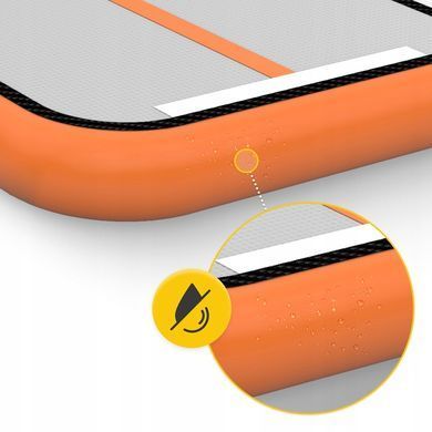 Гімнастична доріжка мат надувний AirTrack 4FIZJO Air Track Mat 500 x 100 x 15 см White/Orange 5907739311795