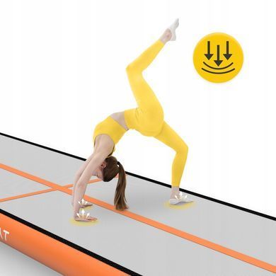 Гімнастична доріжка мат надувний AirTrack 4FIZJO Air Track Mat 500 x 100 x 15 см White/Orange 5907739311795