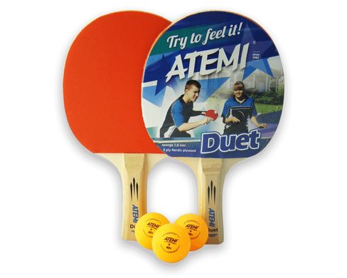 Набір для настільного тенісу Atemi Duet (2 ракетки + 3 м'ячі) 4740152200212