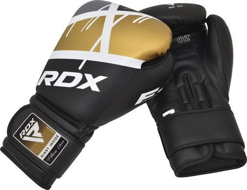 Боксерські рукавиці RDX BOXING GLOVES BGR-F7 чорний, золотий  BGR-F7BGL