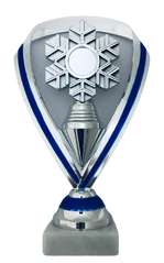 Статуетка Снігова стрічка, жетон d 25мм синій, срібло h 21см арт ССн-01 00000016795