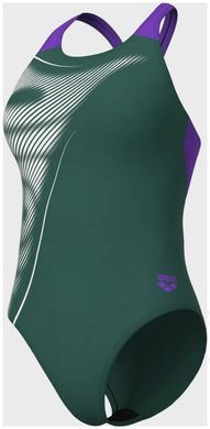 Купальник закритий для жінок Arena BRIGHT GLARE SWIMSUIT V BACK зелений Жін 42 008930-690