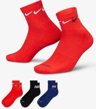 Шкарпетки Nike U NK EVERYDAY PLUS CUSH ANKLE чорний, синій, червоний Чол  DH3827-905