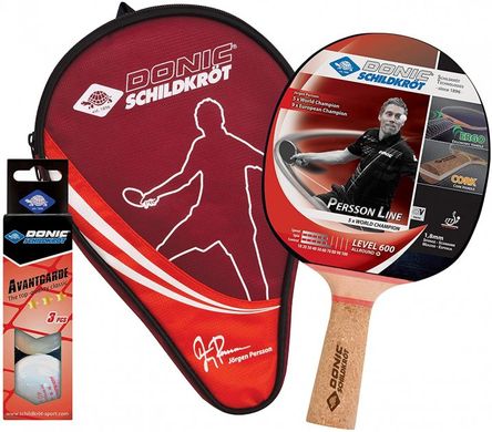 Набір для настільного тенісу Donic Persson 600 Gift set (1ракетка+чохол+3м'яча) 788487S