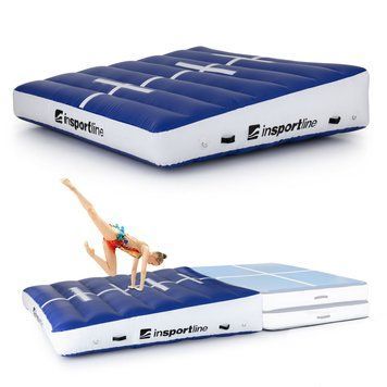 Надувной коврик гимнастический inSPORTline Airincline 200x200 см, бело-синий 23350