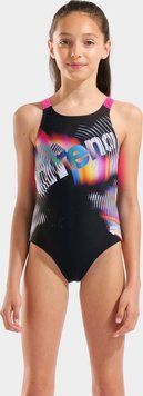 Купальник Arena LIT LOGO SWIMSUIT V BACK L черный, розовый  010690-590
