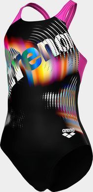 Купальник для дівчаток Arena LIT LOGO SWIMSUIT V BACK L чорний, рожевий  010690-590