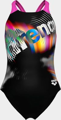 Купальник для дівчаток Arena LIT LOGO SWIMSUIT V BACK L чорний, рожевий  010690-590