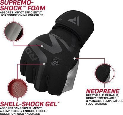 Тренировочные перчатки RDX GRAPPLING GLOVES NEOPRENE T15 черный L (GGN-T15MB) GGN-T15MB