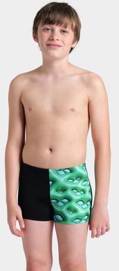Плавки-боксери для хлопців Arena FOAM SWIM SHORT чорний, зелений, бірюзовий Діт 140 см 00000033498