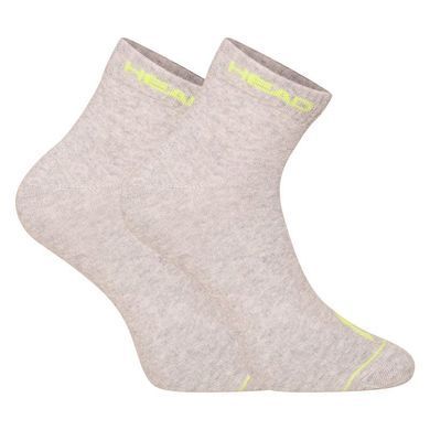 Шкарпетки Head QUARTER 3P UNISEX сірий, зелений, білий Уні 00000025249