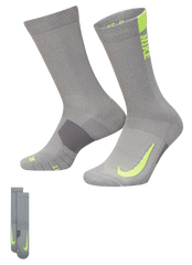 Шкарпетки Nike U NK MLTPLIER CRW 2PR - 144 сірий, салатовий Уні 34-38 00000022414