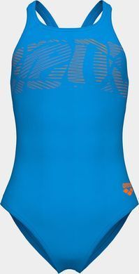 Купальник закрытый для девочек Arena GRAPHIC SWIMSUIT V BACK голубой 164 см 006680-805