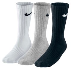 Шкарпетки Nike U NK V CUSH CREW - 3PR VALUE чорний, сірий, білий Уні 34-38 00000013239