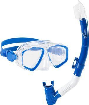 Набор маски и трубки Speedo JR ADVNT MSKSRKL SET 430 синий, прозрачный One Size 8-7530334430