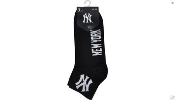 Шкарпетки New York Yankees 3 pk Quarter чорний Уні  15100003-1002