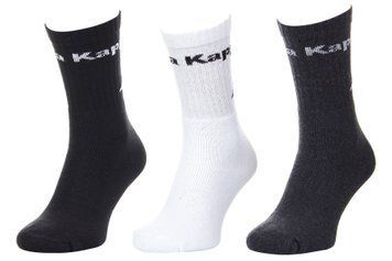 Шкарпетки KAPPA SOCKS LOGO SABOYA 3PACK чорний, білий, сірий Уні  304MT00-909