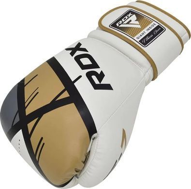 Боксерські рукавиці RDX BOXING GLOVES BGR-F7 білий, золотий 16 унцій BGR-F7GL