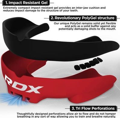 Капа RDX MOUTH GUARD ADULT червоний, чорний One Size GGS-3RBA