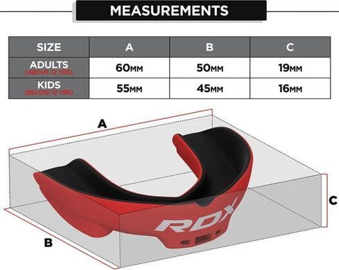 Капа RDX MOUTH GUARD ADULT червоний, чорний One Size GGS-3RBA