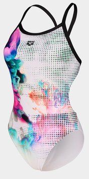 Купальник закритий для жінок Arena AIRBRUSH SWIMSUIT CHALLENGE BA білий, чорний, мультикольор Жін 38 007912-510