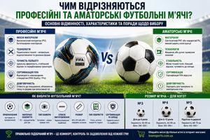 Чим відрізняються професійні та аматорські футбольні м'ячі: основні відмінності, характеристики та поради щодо вибору