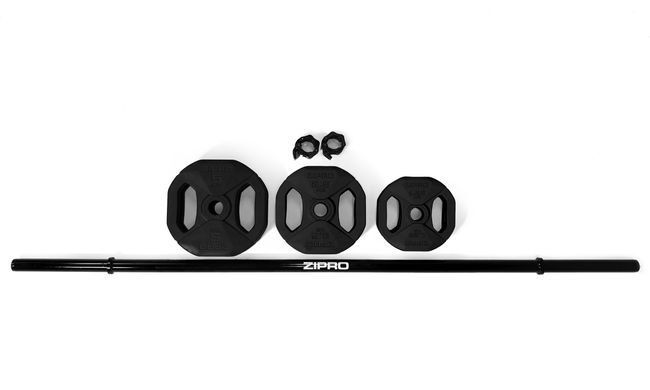 Штанга Body Pump Black Zipro з комплектом обтяжень 20 кг 5902659842183